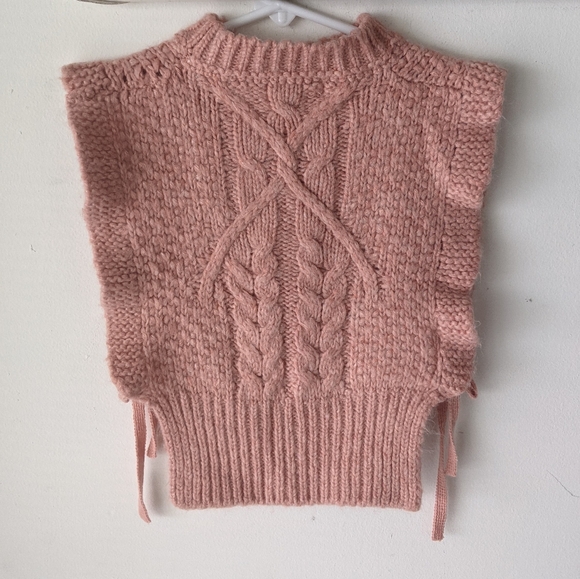 Abel & Lula Pink Cardigan With Open Side/ loated Size 4 - Picture 2 of 7
